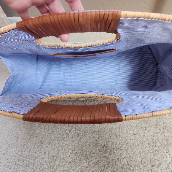 NWT Rhodes Wicker Leather Clutch Bag - Picture 6 of 6